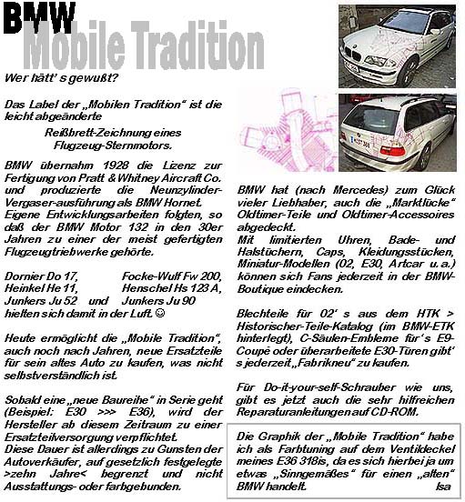 Mobile Tradition von BMW